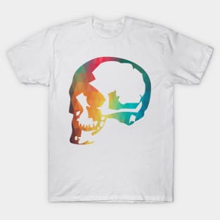 Rainbow color human skull T-Shirt